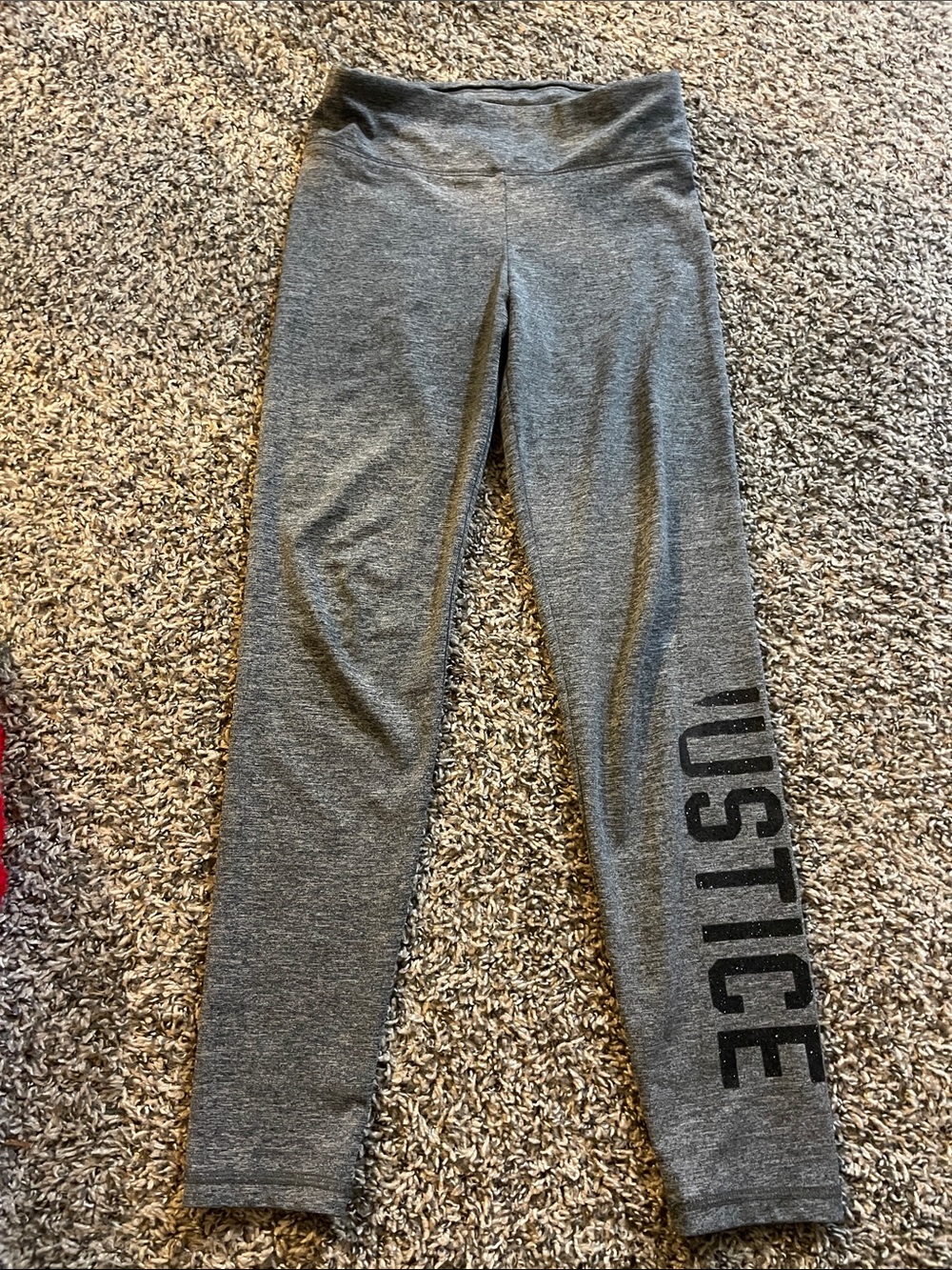 Justice Heather Gray Logo Leggings for Girls